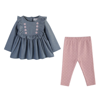 Studio Denim Frill Top and Legging bebelus fetita