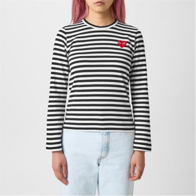 COMME DES GARCONS PLAY Stripe Heart Top