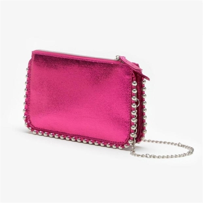 Geanta box Be You Metallic Clutch with Chain