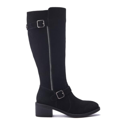 Gheata Moda in Pelle Senlis Black Suede