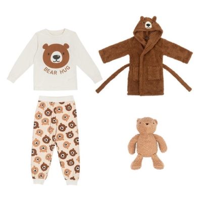 Pijama Firetrap Unisex Teddy 4 Piece Dressing Gown Set copil