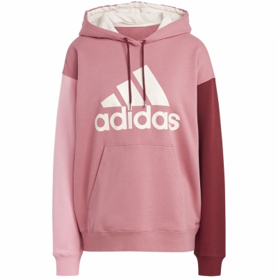 Hanorac Bluza damska adidas Essentials Big Logo Oversized French Terry rozowa IC9869