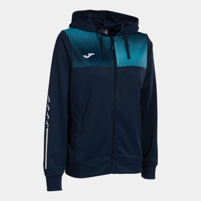 Hanorac Eco Supernova Zip-up Navy Fluor Turquoise Joma