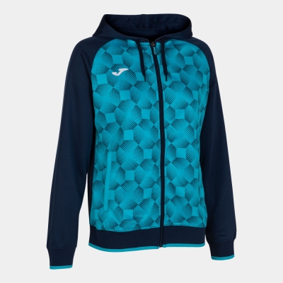 Hanorac Supernova Iii Zip-up Navy Fluor Turquoise Joma