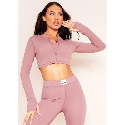 Jacheta Missy Empire Sport Tab Logo Thick Gym Maneca Lunga Crop