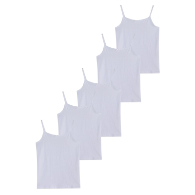 Vesta Studio Pack of 5 Basic Cami White fetita