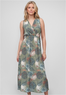 Maxi Kleid in Wickeloptik mit Tropical All Over Print Cloud5ive