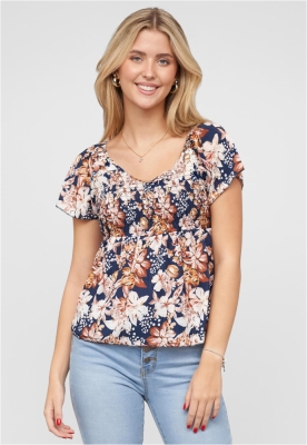 Peplum Sch??chen Top mit Floralem Print