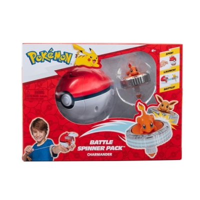 Pokemon Charmander Battle Spinner Pack - Battle Spinner with Poke Ball Spinner Launcher