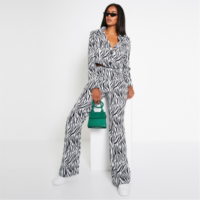 Pantalon Combat I Saw It First Zebra Print Straight Leg Co-Ord