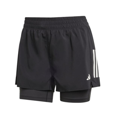 Pantalon scurt Combat adidas Own the Run 3-Stripes 2-in-1 dama