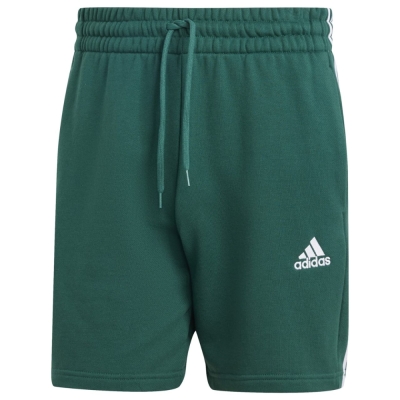 Pantaloni scurti pentru barbati adidas Essentials French Terry 3-Stripes, verde IS1342