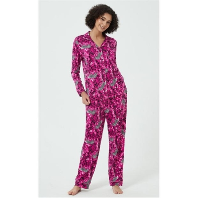 Pijama Linea Leopard Soft Touch Button Through Set