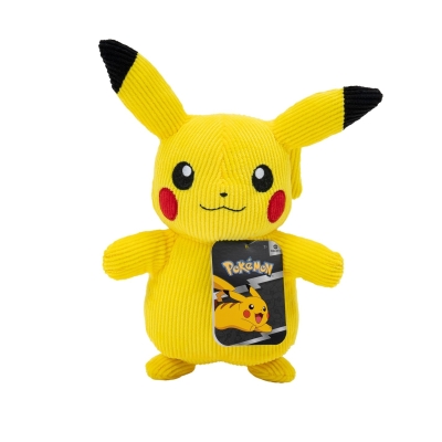 Pokemon Select Corduroy Pikachu 8-Inch Plush - Unique Fabric with Authentic Details