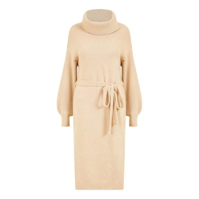 Rochie Curea Yumi Yumi Beige Roll Neck Jumper With