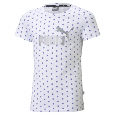 Tricou Koszulka dla dzieci Puma ESS+ Dotted biała w kropki 587042 02