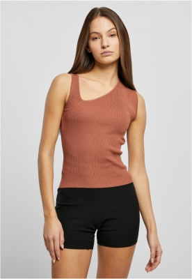 Rib Knit Asymmetric Top dama Urban Classics