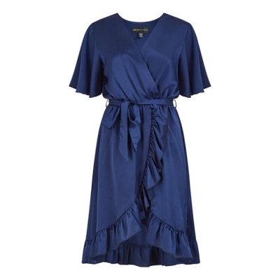 Rochie Mela London Mela London Navy Satin Wrap