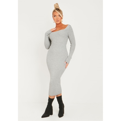 Rochie Missy Empire Square Neck Maneca Lunga Midi