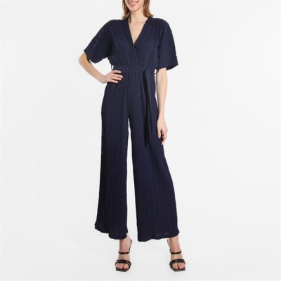 Be You Wide Leg Plisse Jumpsuit