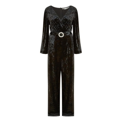 Curea Yumi Yumi Black Velvet Jumpsuit With Diamante