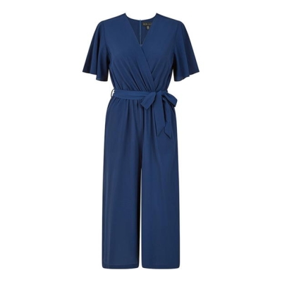 Mela London Mela London Navy Wrap Jumpsuit With Angel Sleeves