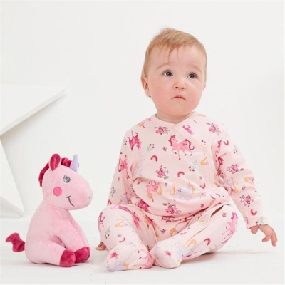 Hello World Unicorn Sleepsuit and Toy Set fetita