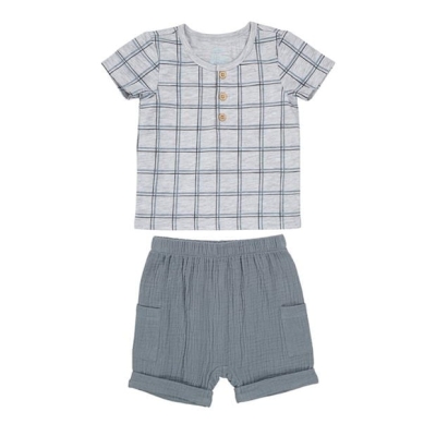 Camasa Hello World Boy 2 Piece T- and Short Set bebelus