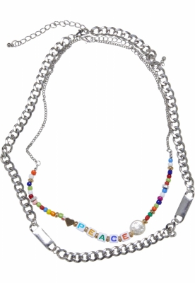 Peace Bead Layering Necklace 2-Pack Urban Classics