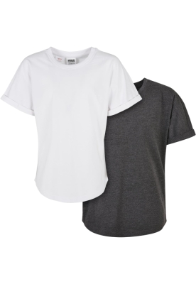 Tricou Long Shaped Turnup 2-Pack baietel Urban Classics