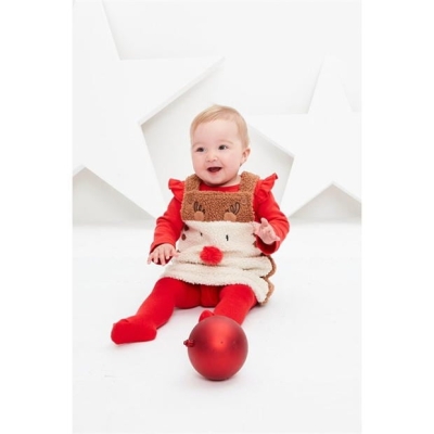 Studio Reindeer Pinafore Oufit Set bebelus fetita