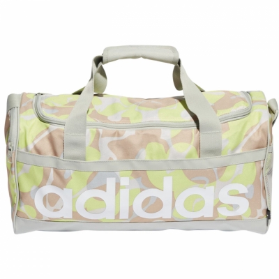 Torba adidas Linear Graphic Duffel S bezowo-brazowo-zolta IJ5638