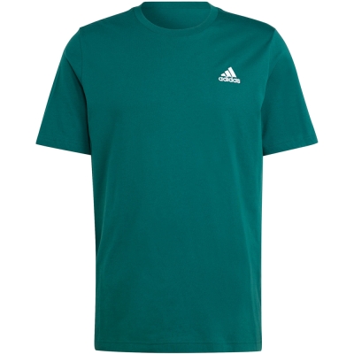 Tricou adidas Essentials cu logo mic brodat din jerseu verde IJ6111