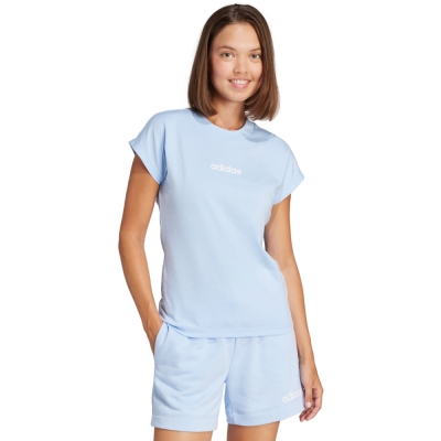 Camasa 's T- adidas Essentials Linear Cotton light blue JG8660 dama