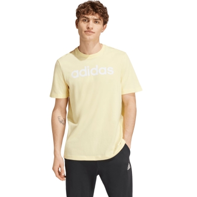 Camasa Men's T- adidas Essentials Single Jersey Linear Embroidered ? yellow IZ4769