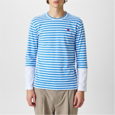 Camasa COMME DES GARCONS PLAY Striped Peeping Heart T-