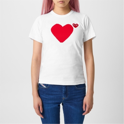 Camasa COMME DES GARCONS PLAY Signature Heart Logo Patch T-