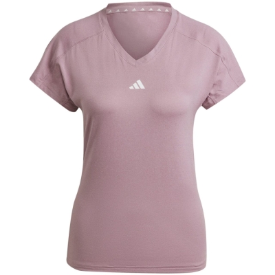 Tricou Camasa adidas Aeroready Train Essentials 's T- Minimal Branding V-Neck pink HZ5662 dama