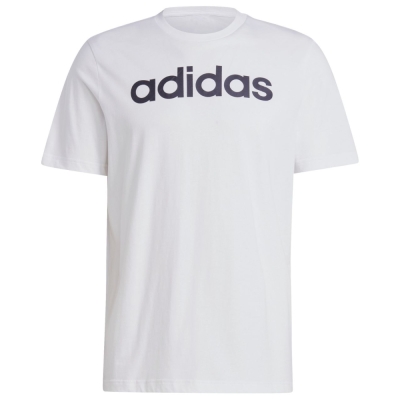 Tricou Men's Adidas Essentials Single Jersey Linear Embroidered Logo white IC9276