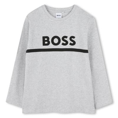 Camasa Boss Maneca Lunga Logo Print T- copil baietel