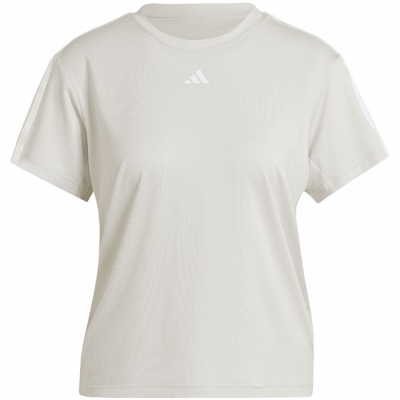 Tricou Koszulka damska adidas Aeroready Train Essentials 3-Stripes bezowa HZ5681