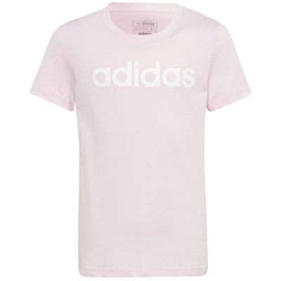 Tricou Koszulka dla dzieci adidas Essentials Linear Logo Cotton Slim Fit rozowa IC3152