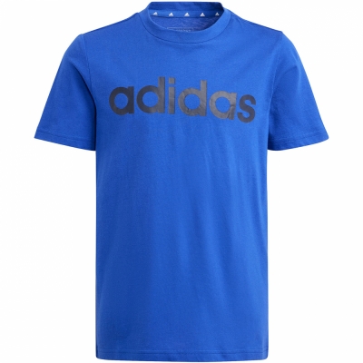 Tricou Koszulka dla dzieci adidas Essentials Linear Logo Cotton niebieska IB4090