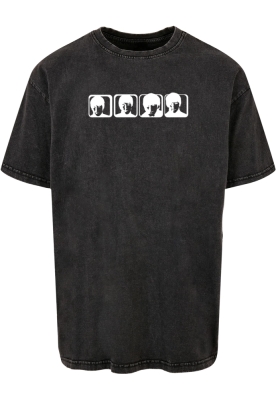 Tricou Beatles - Four Heads 2 Acid Washed Heavy Oversize Merchcode