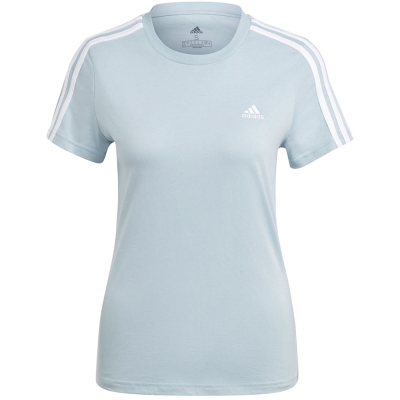 Tricou pentru femei adidas Essentials Slim 3-Stripes albastru deschis IM2788