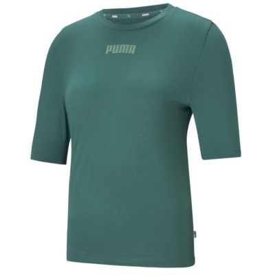 Tricou Koszulka damska Puma Modern Basics Cloud zielona 585929 45