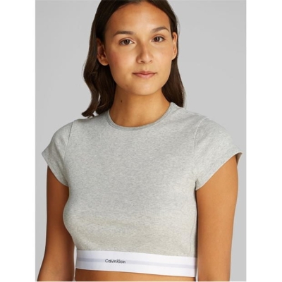 Camasa Calvin Klein COTTON STRETCH RIB CROP T-