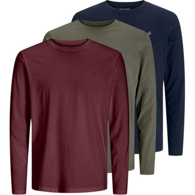 Camasa Jack and Jones 3-Pack Crew Neck Maneca Lunga T- barbat