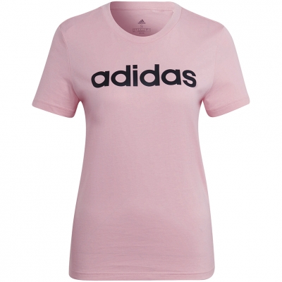 Tricou Koszulka damska adidas Loungwear Essentials Slim Logo rozowa HD1681