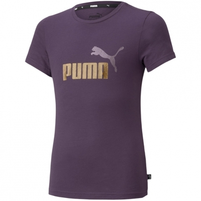 Tricou Koszulka dla dzieci Puma ESS+ Logo fioletowa 587041 96